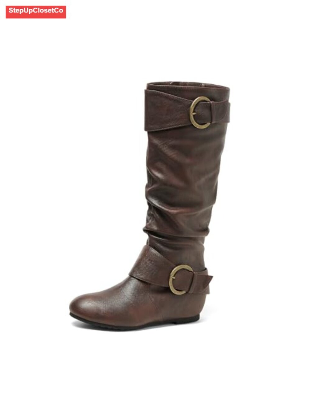 Women's Knee High Faux Fur Lined Faux Leather Boots